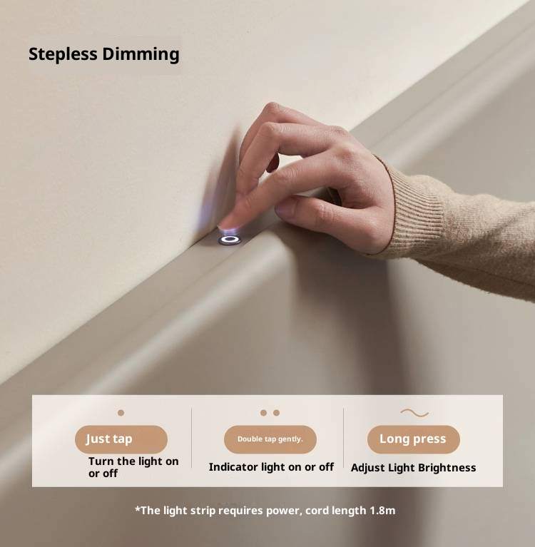 Poplar Solid Wood Floating Bed with Lights, Modern Minimalist