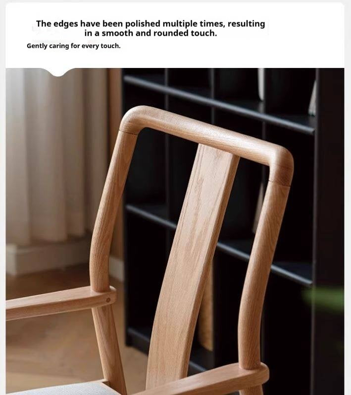 Oak Solid Wood Backrest Soft Chair