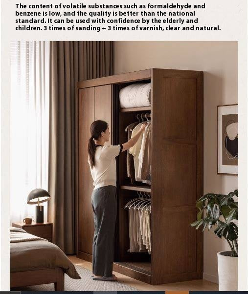 Golden Sandalwood Solid Wood Wardrobe