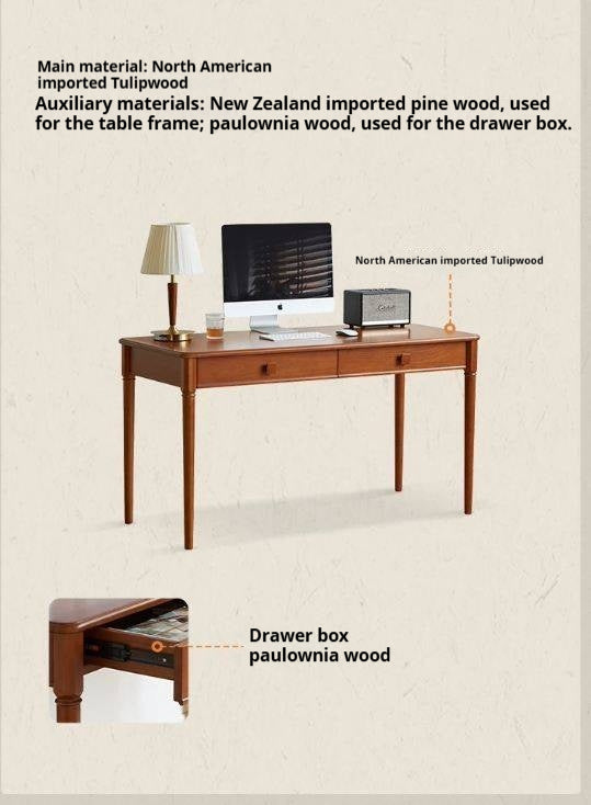 Tulipwood Solid Wood Medieval Style Desk