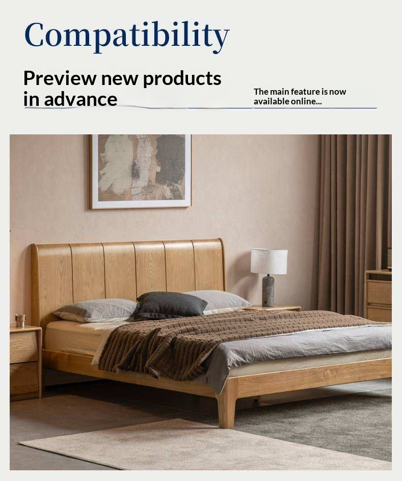 Ash Solid Wood Channel Tufted Platform Bed