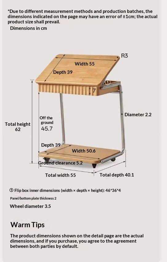 Beech Solid Wood C-Shaped Corner Side Table Modern Minimalist Style