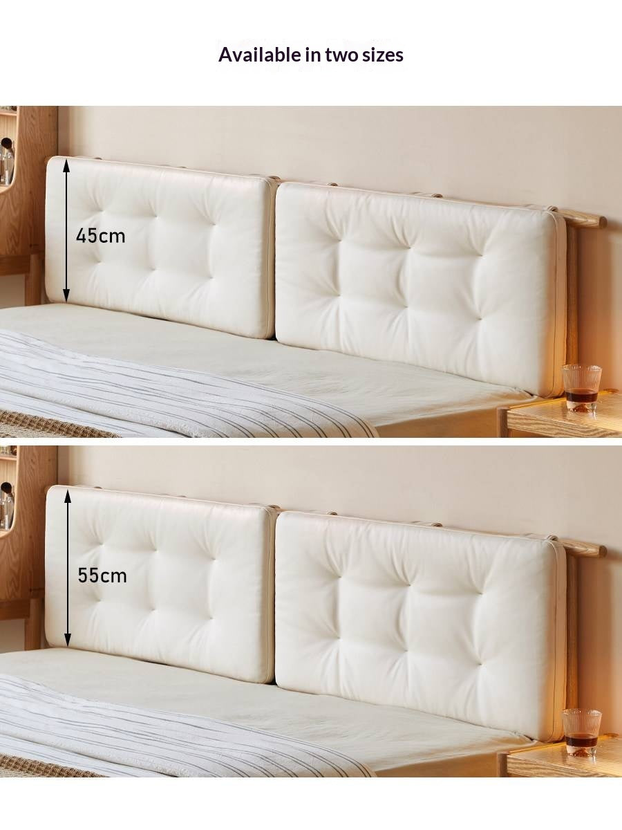 Headboard Backrest Cushion with Creamy White Leather