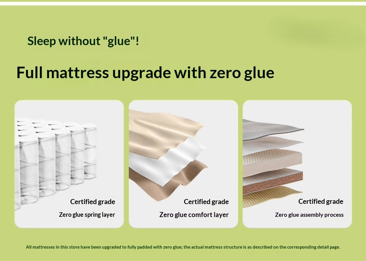 Zero-Glue Latex Mattress with Silver Ion, Soft Sponge, and Independent Spring