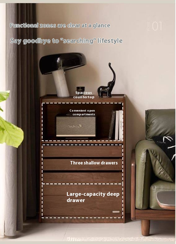 Black Walnut Solid Wood Side Cabinet