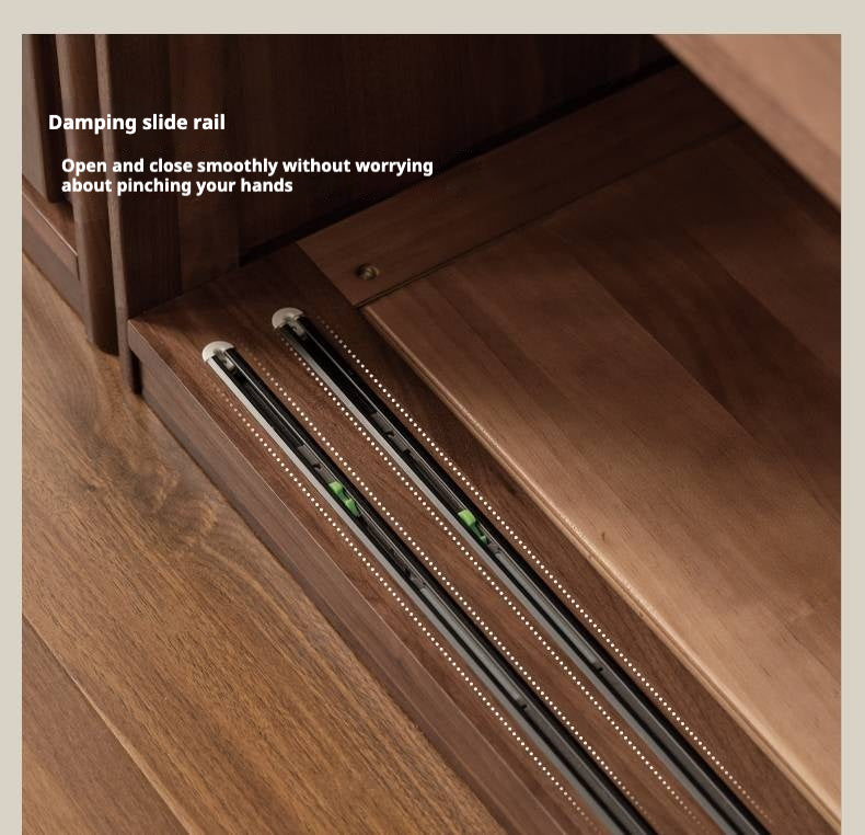 Black Walnut, Sandalwood Sliding Door Wardrobe.
