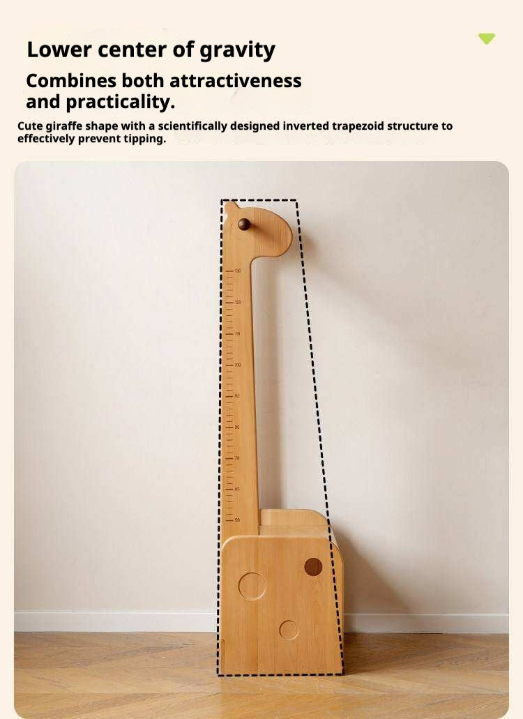 Beech, Solid Rubberwood Children's Coat Rack.