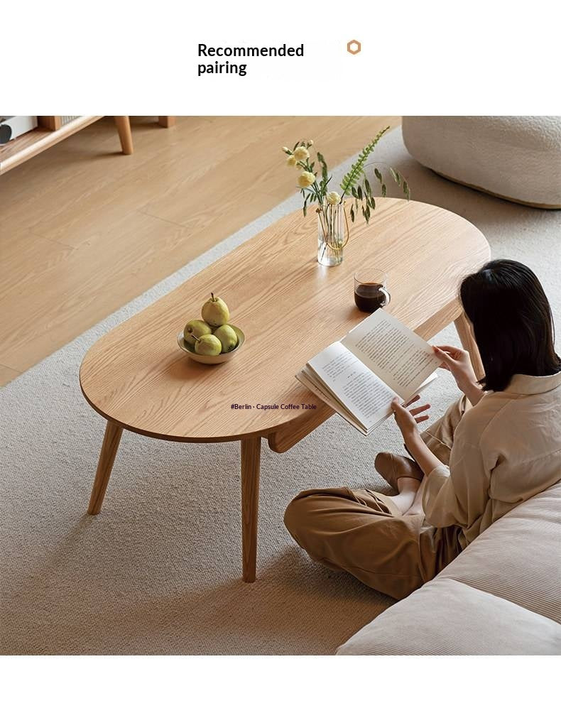 Oak Solid Wood Four-drawer TV Stand.