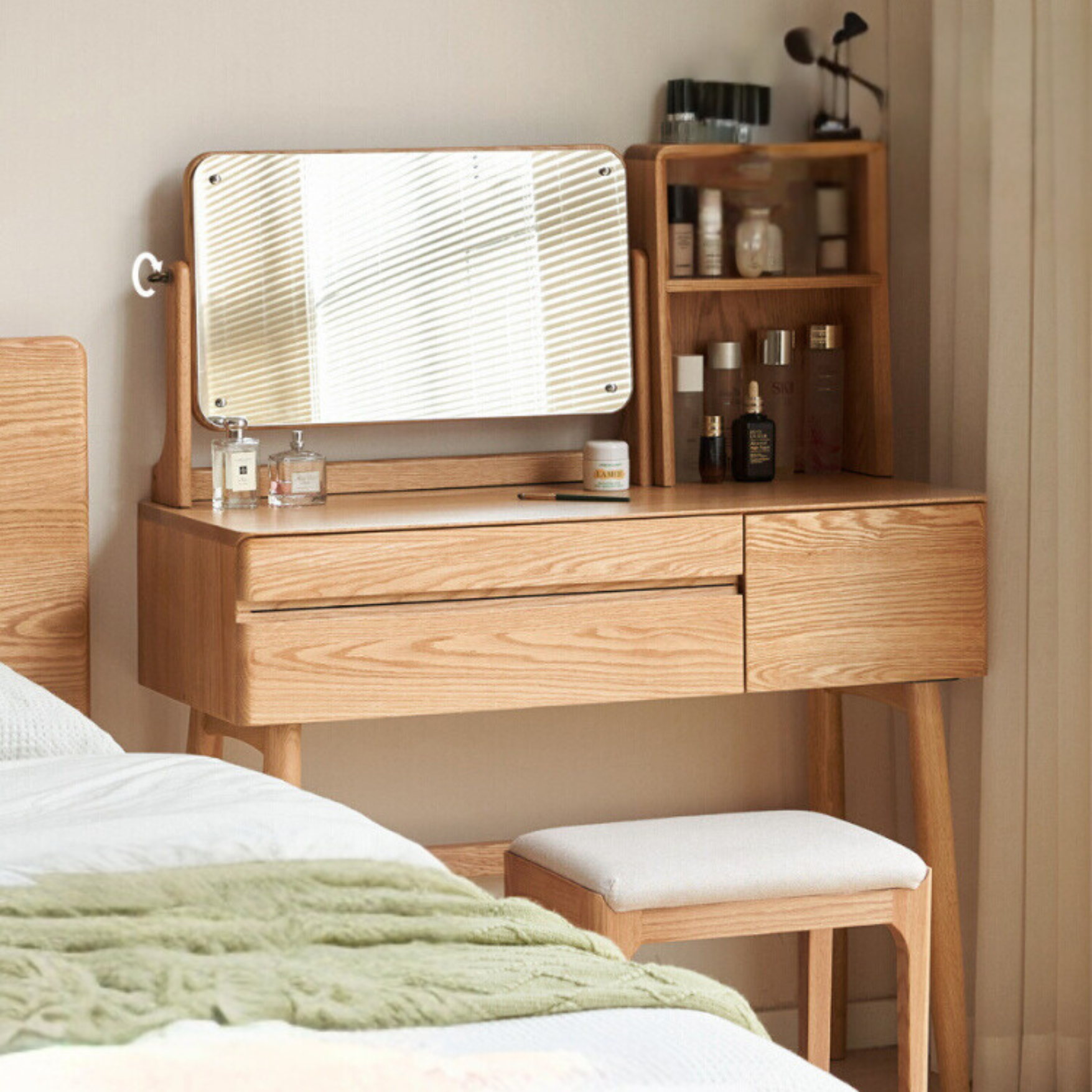 Oak Solid Wood Dressing Table Nordic Style