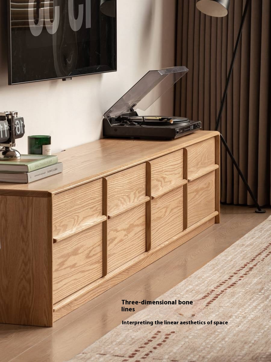 Oak, Ash Solid Wood Modern Skeleton Line TV Cabinet.