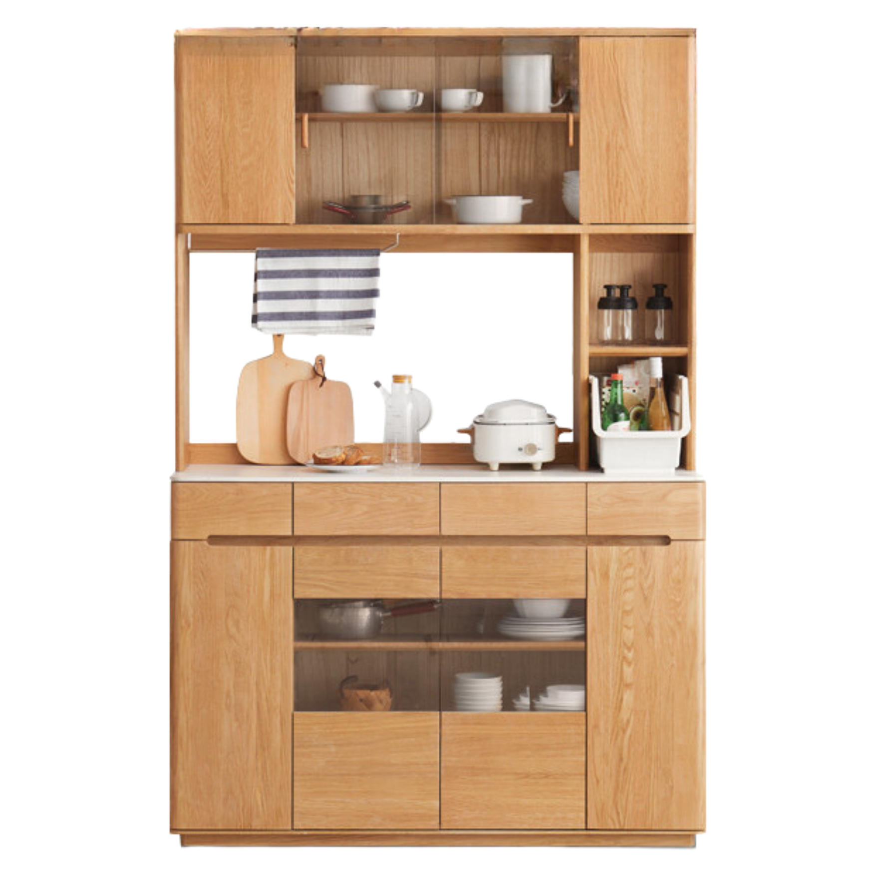 Oak solid wood Nordic dining sideboard,