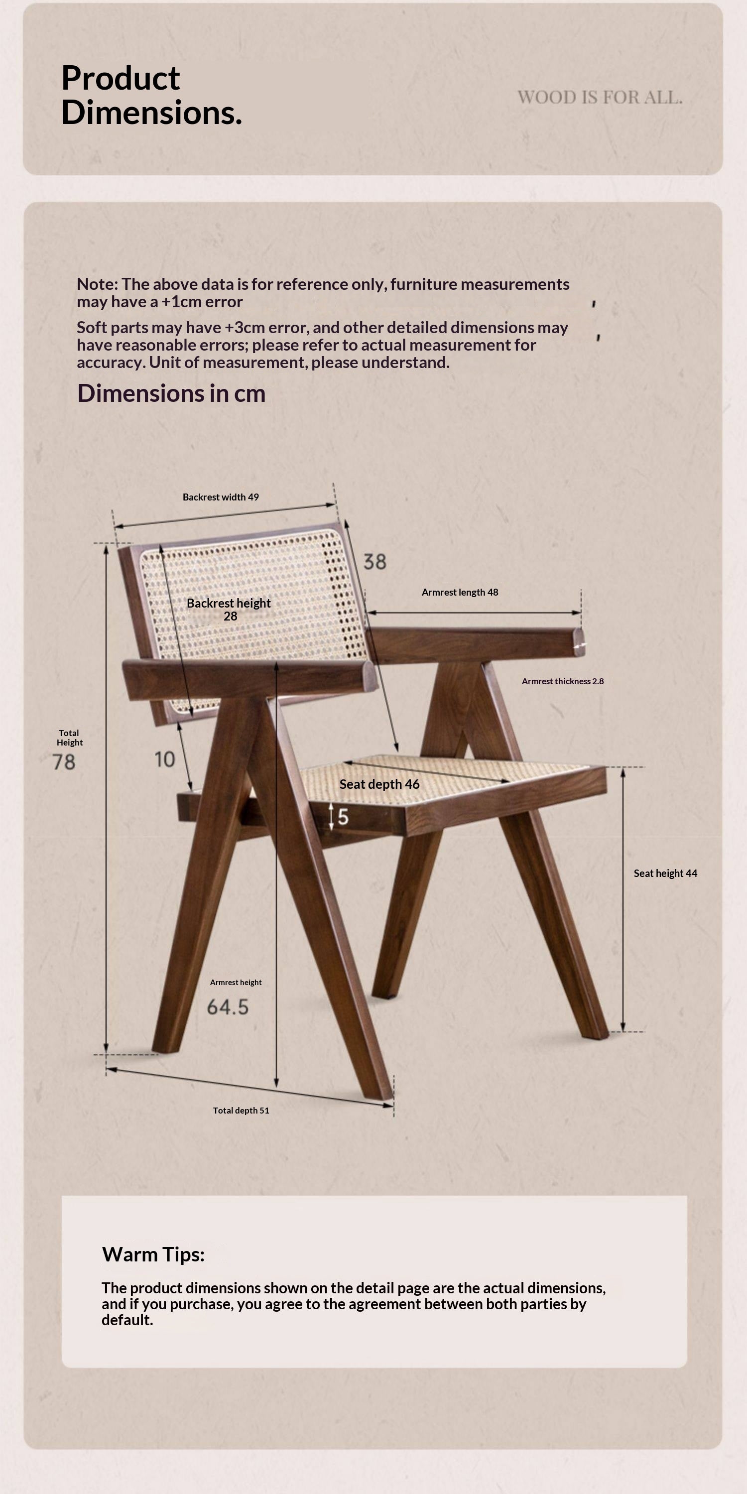 Black Walnut Solid Wood Wabi-Sabi Style Rattan Chair