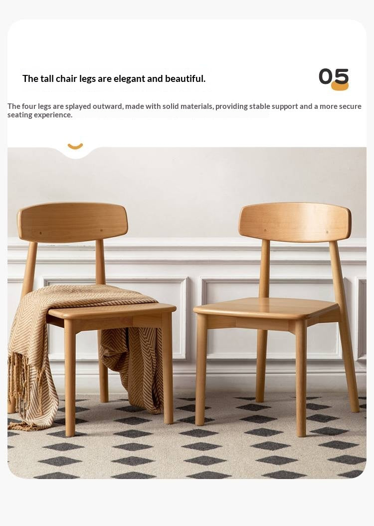 Set 4 pcs European Beech Solid Wood Modern Dining Chair