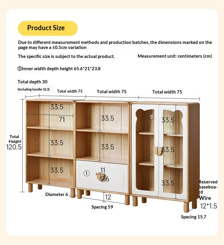 Beech Solid Wood Children's Bookshelf