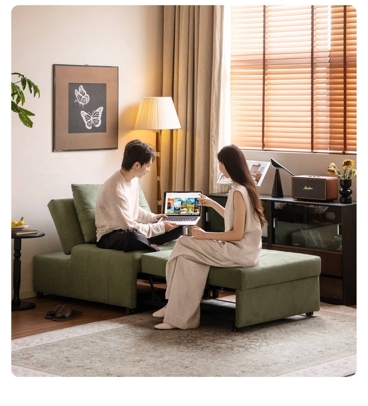 3-in-1 Convertible Sleeper Chair with Adjustable Backrest