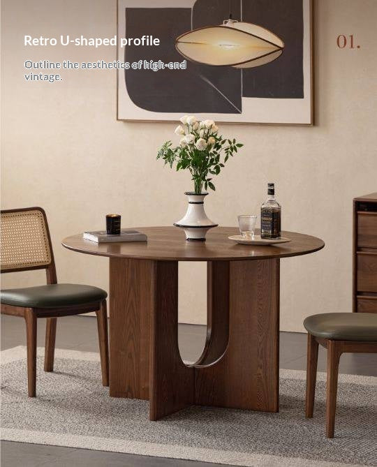 Ash Solid Wood Round Dining Table