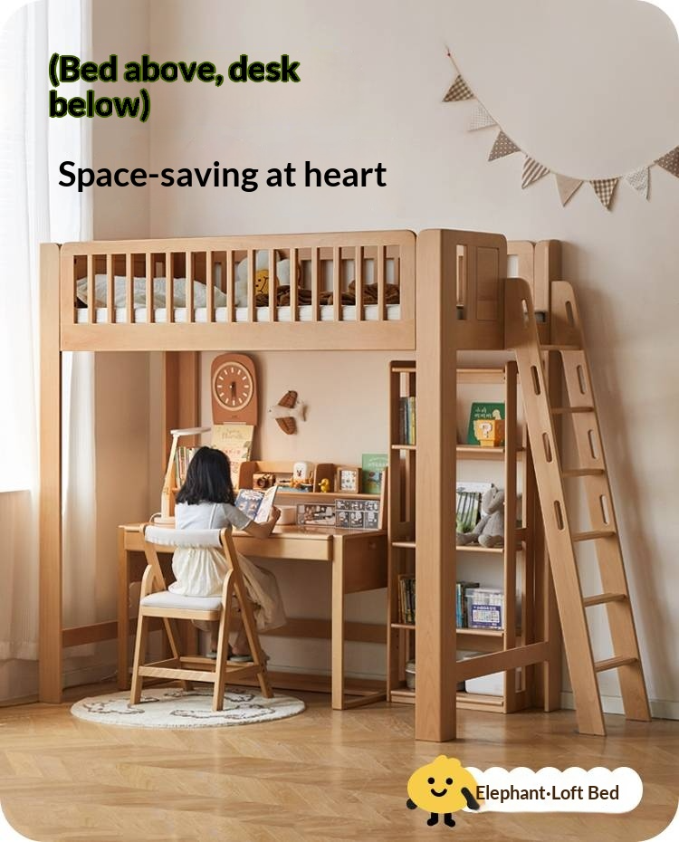 Beech Solid Wood Children's Loft Bed