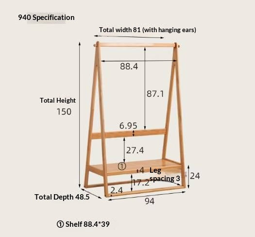 Solid Rubberwood Nordic Minimalist Standing Hanger