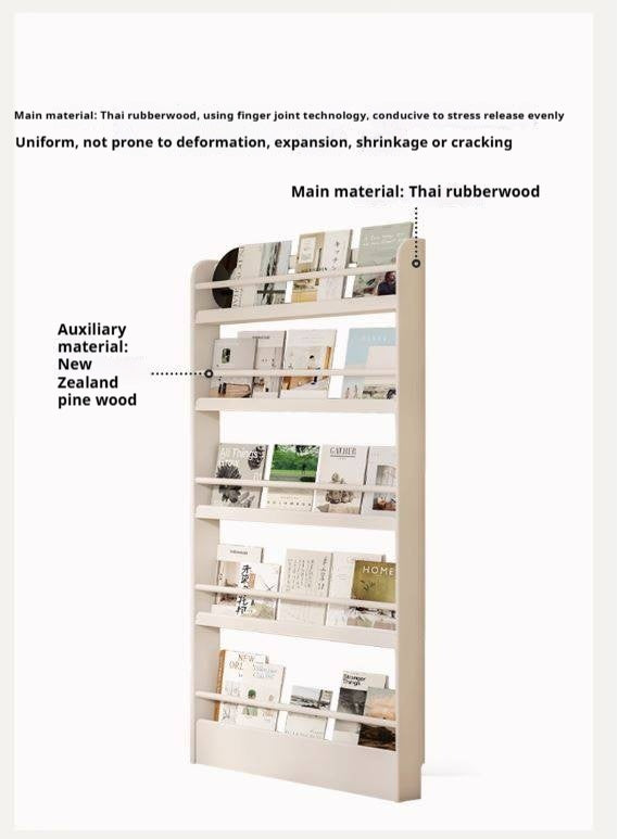 Solid RubberWood Cream Style Corner Bookshelf