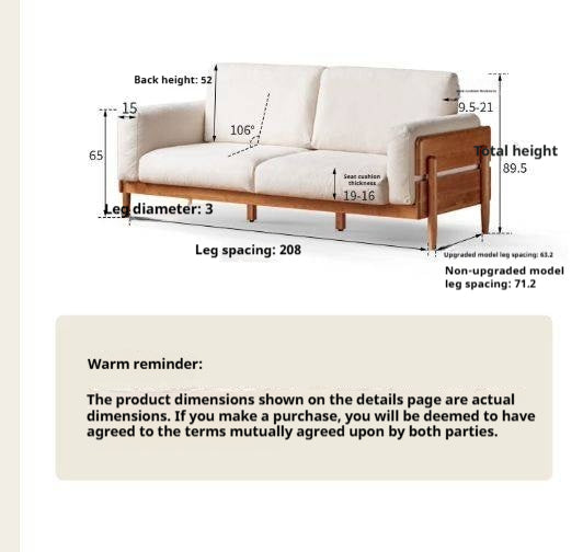 Cherry, Oak Solid Wood Antique Style Sofa.