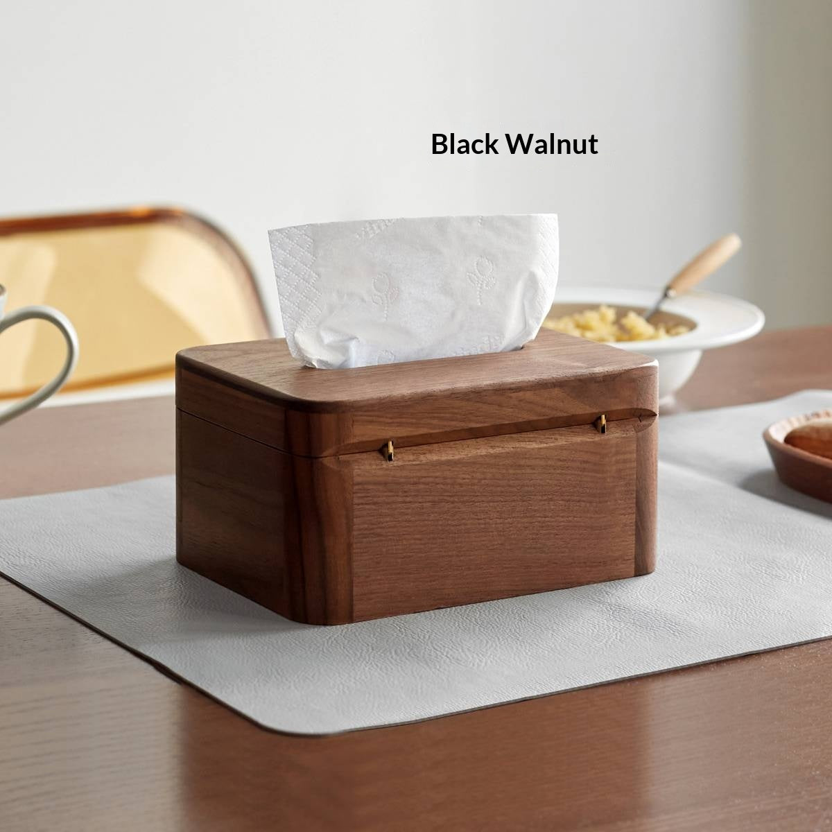 Black Walnut, Acacia Solid Wood Nordic Tissue Box