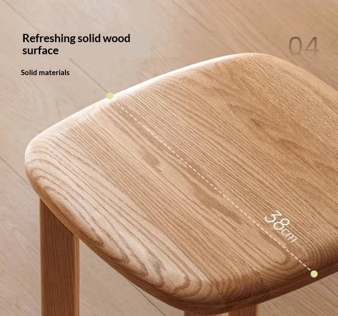 Oak Solid Wood, Rubberwood Solid Modern Simple Makeup Stool