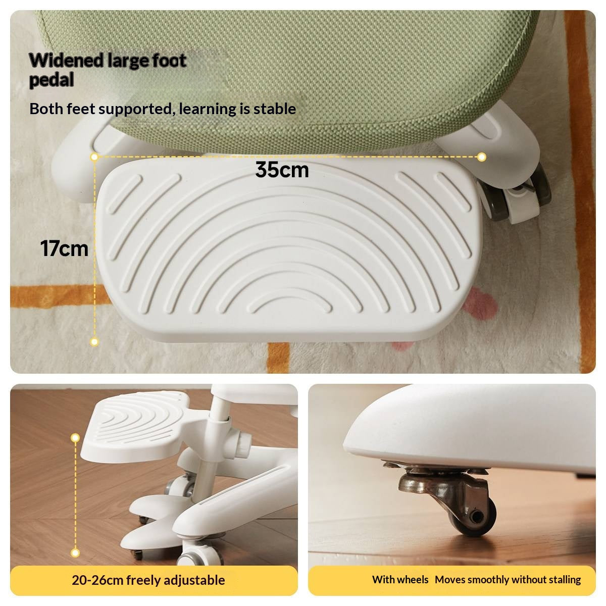 Kids Adjustable Swivel Study Chair with Footrest