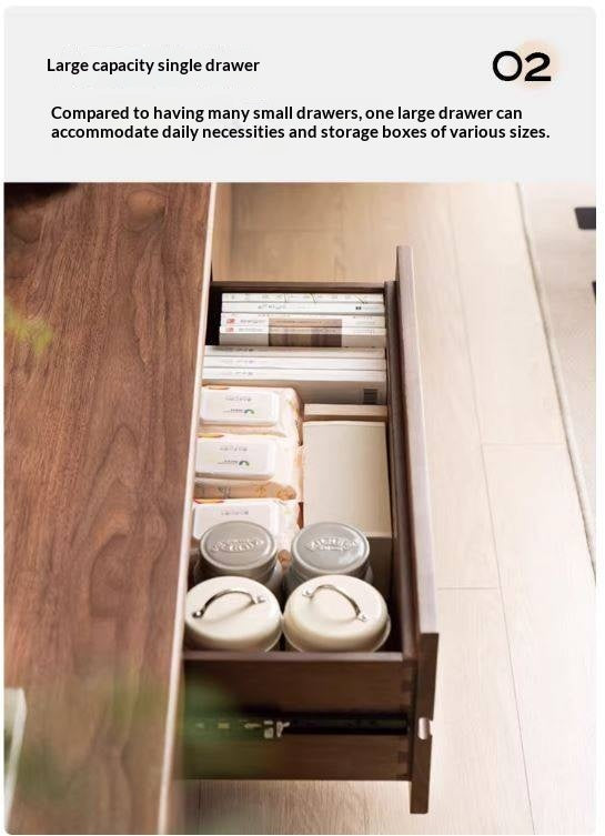 Black Walnut, Solid Sandalwood TV Cabinet Modern Simple.