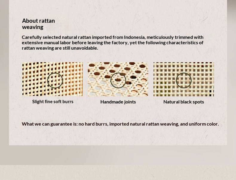 4 pcs -Oak Solid Wood Cane Back Dining Chair, Woven Rattan Side Chair