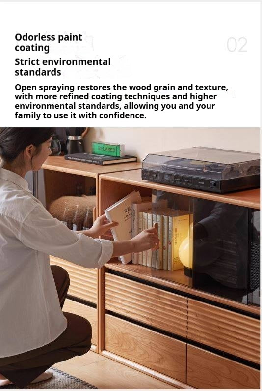 Cherry Solid Wood Floor Standing Bookcase