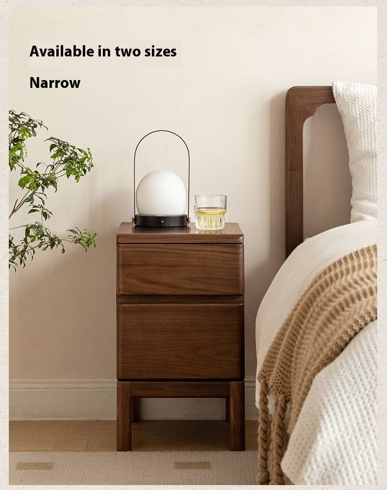 Black Walnut, Ash Solid Wood Storage Nightstand