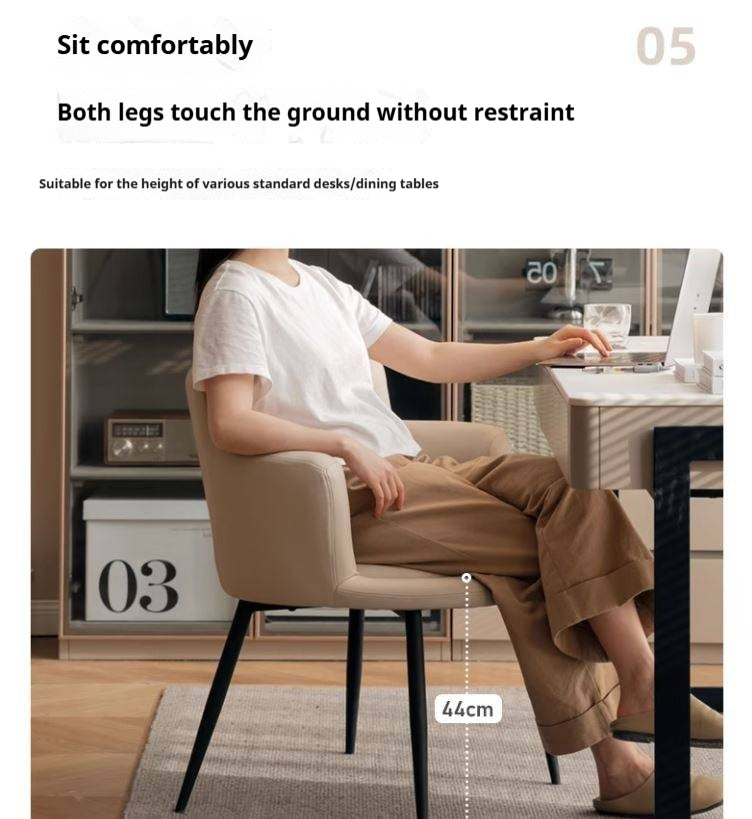 Organic Leather Soft Comfortable Italian Light Luxury Computer Chair