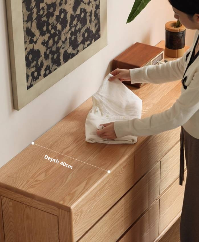 Oak Solid Wood Five-Drawer Chest