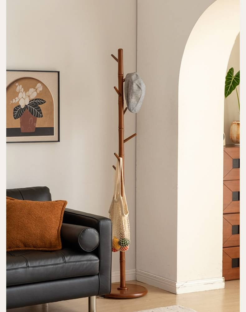 Solid Rubberwood Vintage Style Standing Clothes Hanger