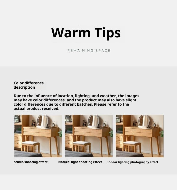 Oak Solid Wood Modern Minimalist Multifunctional Dressing Table