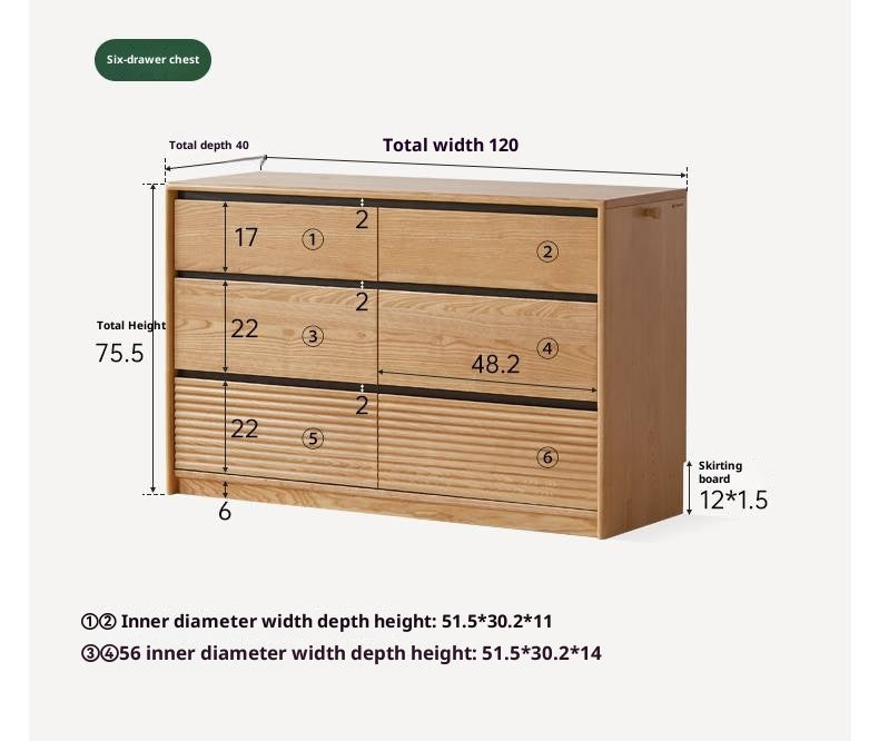 Ash Solid Wood Modern Minimalist Chest Of Drawers