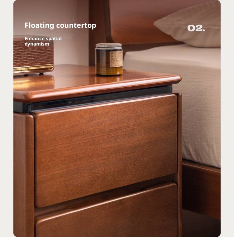 PoplarSolid Wood Vintage Style Nightstand