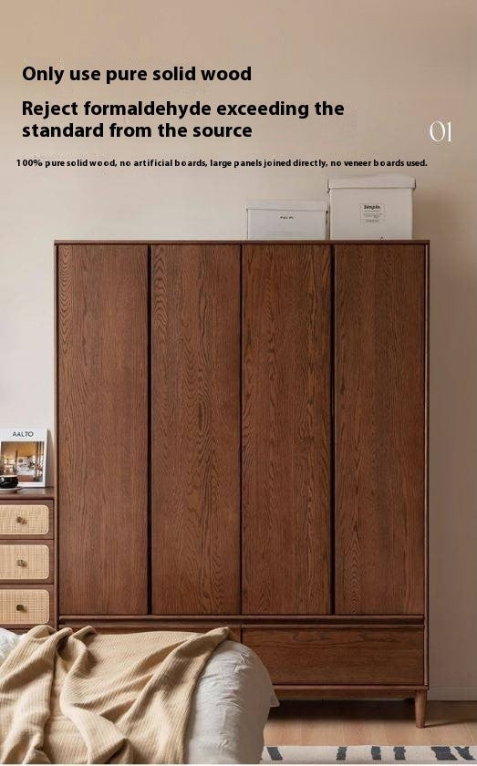 Oak Solid Wood Modern Off-Floor Wardrobe.