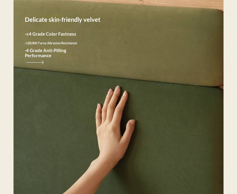 Cherry Solid Wood Fabric Soft Backrest Bed Modern Minimalist