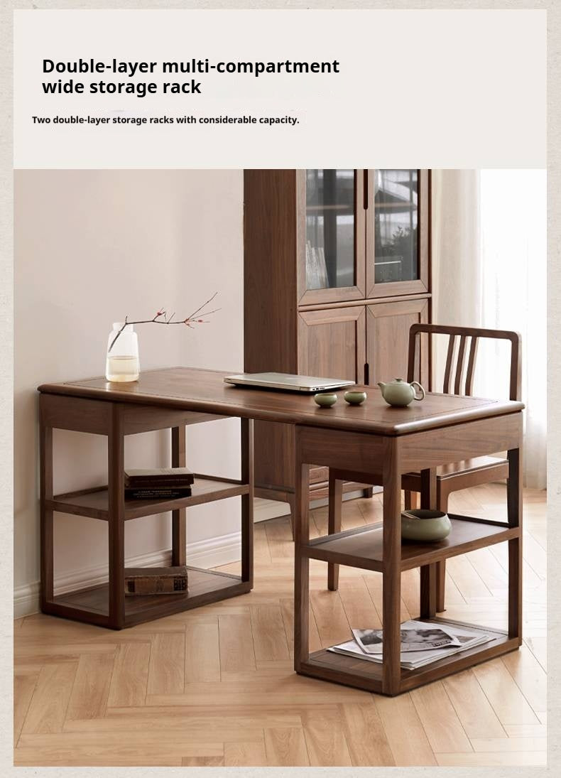 Black Walnut Solid Wood Modern Study Desk