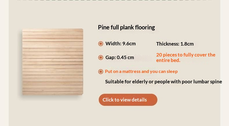 Poplar Solid Wood Vintage Soft Backrest Bed