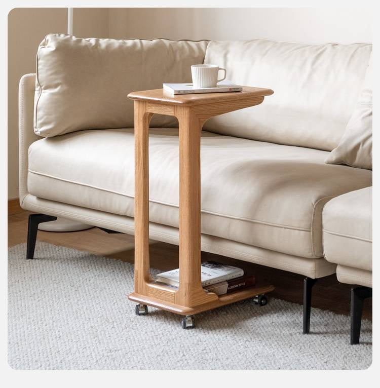 Oak Solid Wood Modern Minimalist Movable Nightstand