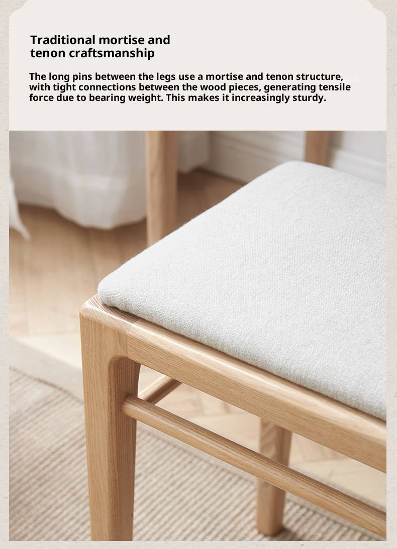 Ash Solid Wood Light Luxury Modern Makeup Stool