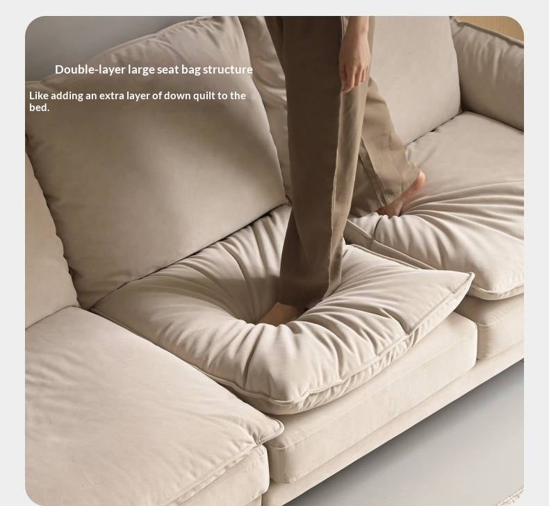 High-Back Modern Fabric Sofa with Scratch-Resistant Upholstery