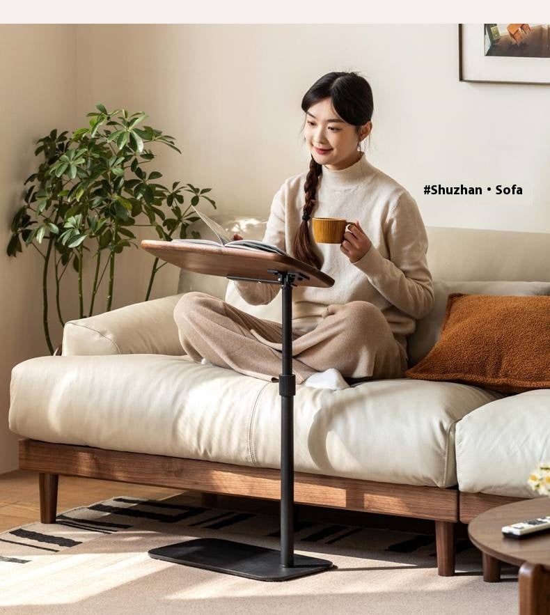 Black Walnut Solid Wood Liftable Rotating Side Table