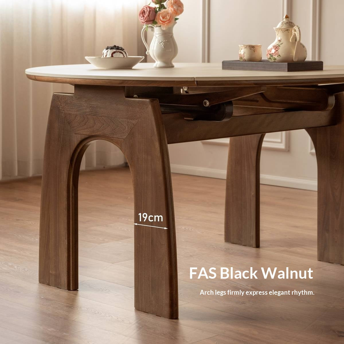 Black Walnut Solid Wood Round Dining Table