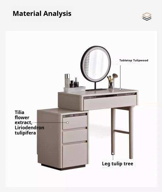 Tulipwood Solid Wood Light Luxury Retractable Vanity Table.