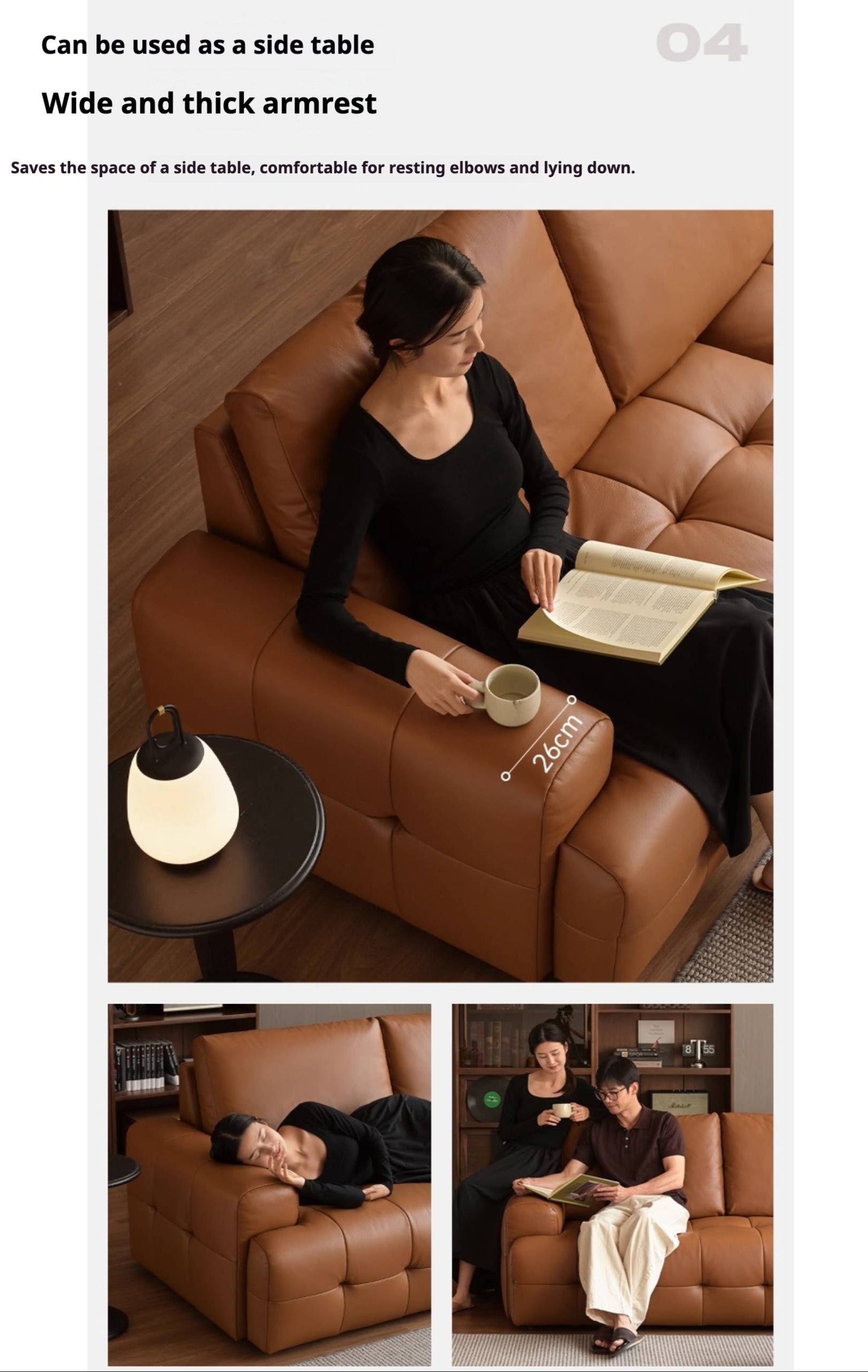 Modern Italian-Style Genuine Leather  Sofa