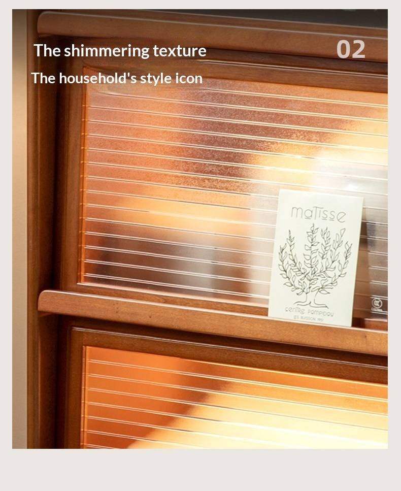 Poplar Solid Wood Vintage Style Flip Door Bookcase