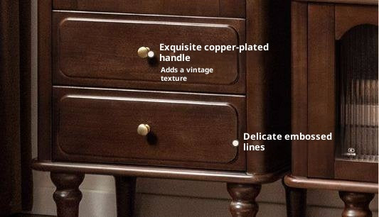 Poplar Solid Wood American Retro Side Cabinet